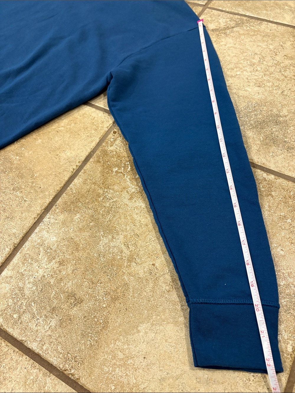 HANES Men's Teal Blue Crewneck Sweatshirt - Picture 6 of 8